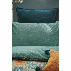 Morris & Co Set Of 2 Teal Blue Honeysuckle Tulip 220 Thread Count Housewife Pillowcases