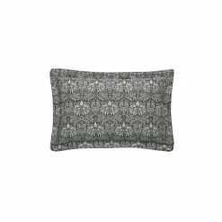 Morris & Co. Charcoal Grey Crown Imperial Cotton Linen Blend Jacquard Oxford Pillowcase -Morris & Co shop unnamed file 109
