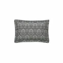 Morris & Co. Charcoal Grey Crown Imperial Cotton Linen Blend Jacquard Oxford Pillowcase -Morris & Co shop unnamed file 110