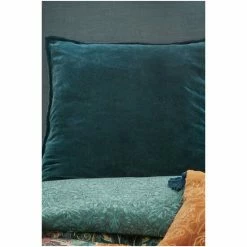 Morris & Co. Teal Blue Velvet Honeysuckle & Tulip Sham Pillowcase