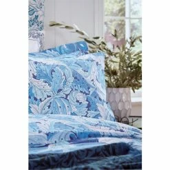 Morris & Co Set Of 2 Blue Acanthus Pillowcases