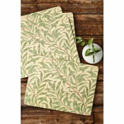 Morris & Co. By Pimpernel Set Of 4 Green Willow Bough Green Placemats