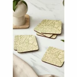 Morris & Co. By Pimpernel Set Of 6 Green Marigold Green Coasters