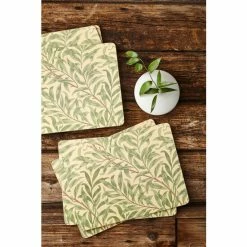 Morris & Co. By Pimpernel Set Of 6 Green Willow Bough Green Placemats