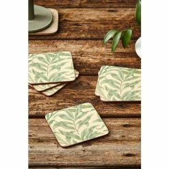 Morris & Co. By Pimpernel Set Of 6 Green Willow Bough Green Coasters