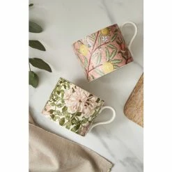 Morris & Co. Set Of 2 Pink Fruit & Honeysuckle Mugs