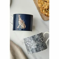 Morris & Co. Set Of 2 Blue Marigold & Hare Mugs