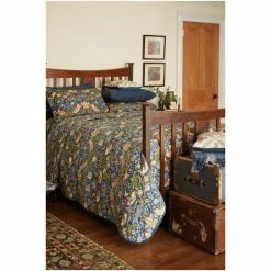 Morris & Co. Indigo Blue Strawberry Thief 300 Thread Count Bedspread -Morris & Co shop unnamed file 448