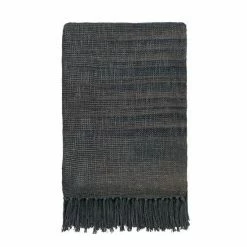 Morris & Co. Charcoal Grey Crown Imperial Tassel Throw -Morris & Co shop unnamed file 453