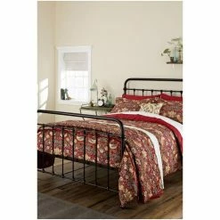 Morris & Co. Crimson Red Strawberry Thief 300 Thread Count Bedspread