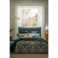 Morris & Co. Teal Blue Quilted Tassles Throw -Morris & Co shop unnamed file 467