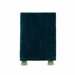 Morris & Co. Teal Blue Quilted Tassles Throw -Morris & Co shop unnamed file 469