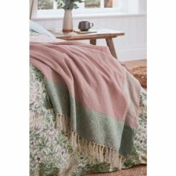 Morris & Co Pink Strawberry Thief/Severne Throw