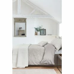 Morris & Co. Pebble Grey Pure Strawberry Thief Jacquard Duvet Cover