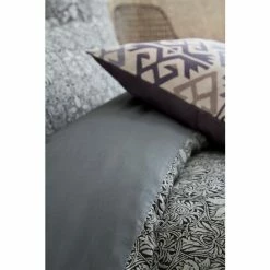 Morris & Co. Charcoal Grey Crown Imperial Cotton Linen Blend Jacquard Duvet Cover -Morris & Co shop unnamed file 497