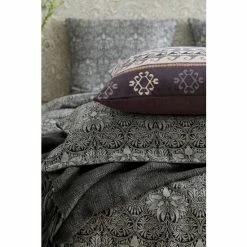 Morris & Co. Charcoal Grey Crown Imperial Cotton Linen Blend Jacquard Duvet Cover -Morris & Co shop unnamed file 498