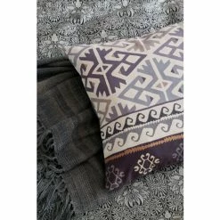 Morris & Co. Charcoal Grey Crown Imperial Embroidered Feather Filled Cushion