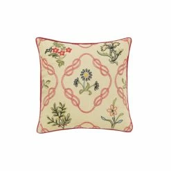 Morris & Co. Crimson Red Strawberry Thief Kelmscott Trellis Embroidered Cushion -Morris & Co shop unnamed file 607
