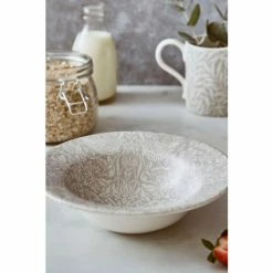 Morris & Co. By Spode Set Of 4 Grey Strawberry Thief Cereal Bowls