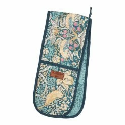 Morris & Co. Teal Blue Strawberry Thief Double Oven Gloves