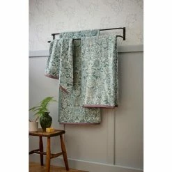 Morris & Co. Slate Grey Sunflower Woven Jacquard Velour Finish Towel