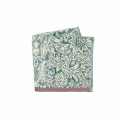 Morris & Co. Slate Grey Sunflower Woven Jacquard Velour Finish Towel -Morris & Co shop unnamed file 648