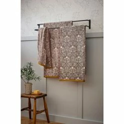 Morris & Co. Mulberry Brown Crown Imperial Woven Jacquard Velour Finish Towel