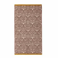 Morris & Co. Mulberry Brown Crown Imperial Woven Jacquard Velour Finish Towel -Morris & Co shop unnamed file 659