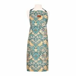 Morris & Co. Teal Blue Strawberry Thief Apron