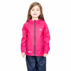 Trespass Unisex Kids Red Qikpac Packaway Jacket -Morris & Co shop unnamed file 764