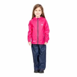Trespass Unisex Kids Red Qikpac Packaway Jacket -Morris & Co shop unnamed file 766